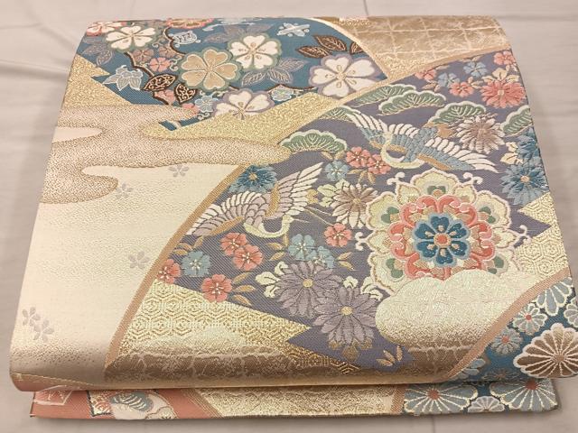 Rakuten - 平和屋着物◎六通柄袋帯 唐織 九百錦 華扇百趣文 金糸 正絹 逸品 BAAX0594mz