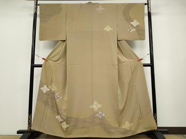 平和屋着物●訪問着　松皮菱花文　正絹　逸品　CABB6169ut