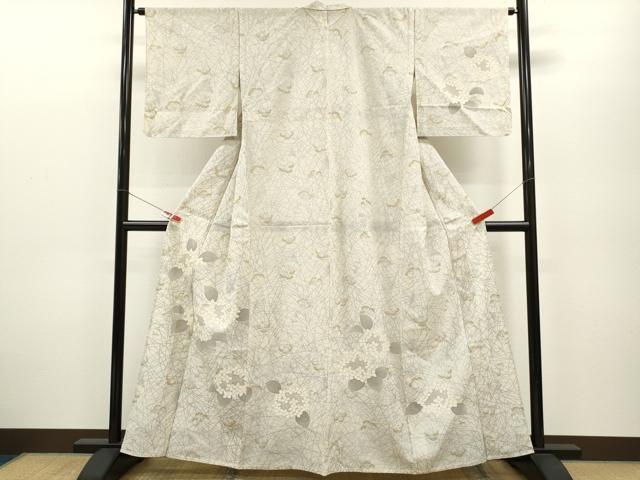 平和屋着物＊夏物　訪問着　絽　紫陽花　金銀彩　正絹　逸品　CABB2261ze