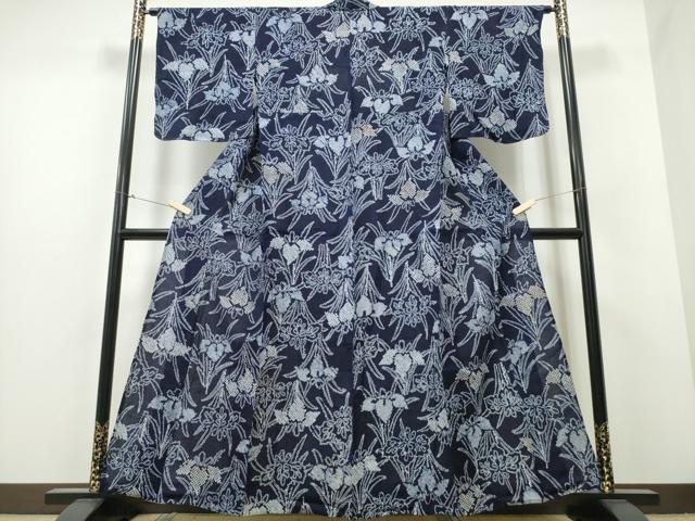 平和屋着物∴夏物　浴衣　有松鳴海絞り　杜若　綿　逸品　CABB6427ng