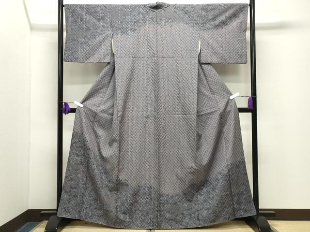 樂天商城 - 平和屋着物●訪問着　紬地　総絞り　霞文　正絹　逸品　CABG4607gh