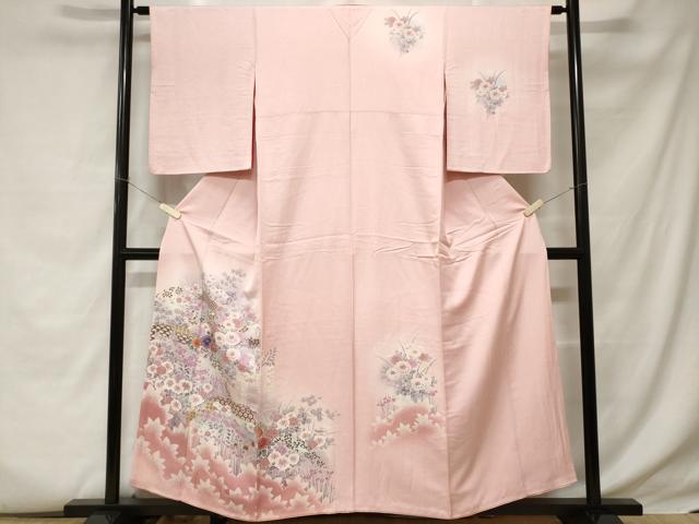 平和屋着物■訪問着　草花文　暈し染め　金彩　正絹　逸品　CABC6185ev