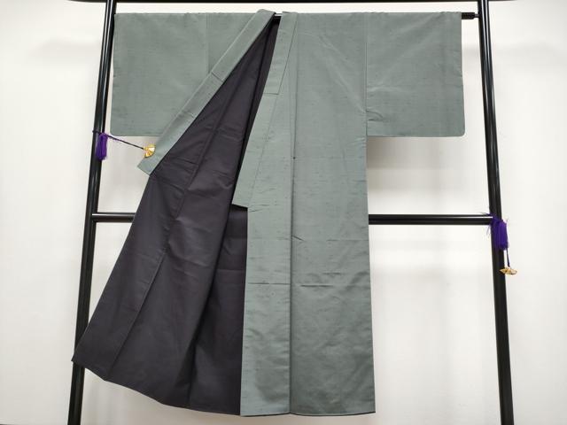 平和屋の平和屋着物●極上　男性　紬　アンサンブル　色無地　豆がら茶色地　逸品　CYAA4197s6｜アングル2