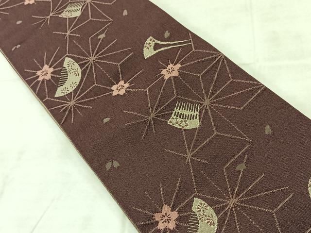 平和屋着物◎半幅帯 櫛 麻の葉文様 AABC9092uk