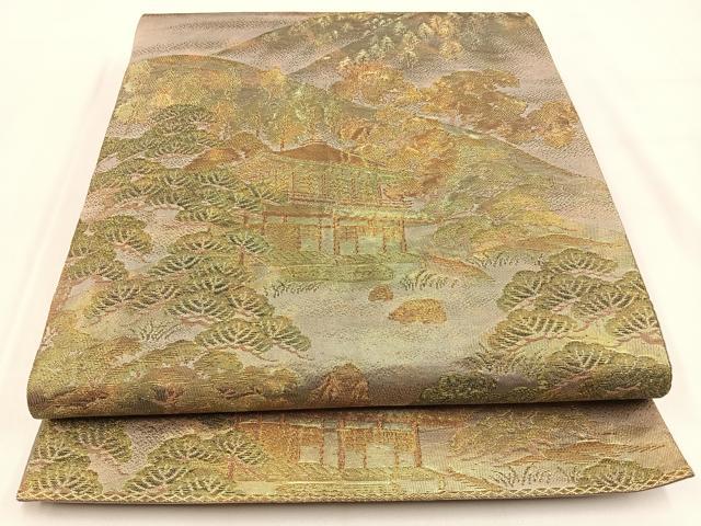 Rakuten - 平和屋着物◎六通柄袋帯 金閣寺 金糸 引箔 正絹 逸品 BAAV2955hj