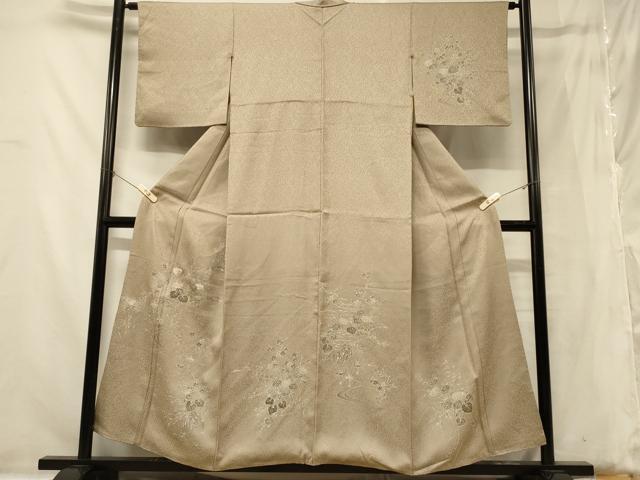 平和屋着物■訪問着　刺繍　流水草花文　正絹　逸品　CABB1278in
