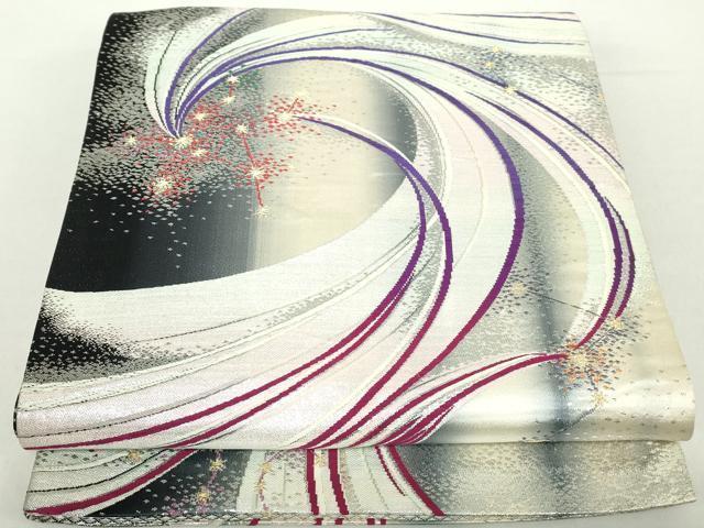 平和屋着物◎両面 全通柄袋帯 霞文 星座 桃山両面全通 金銀糸 正絹 逸品 DAAZ8915qa