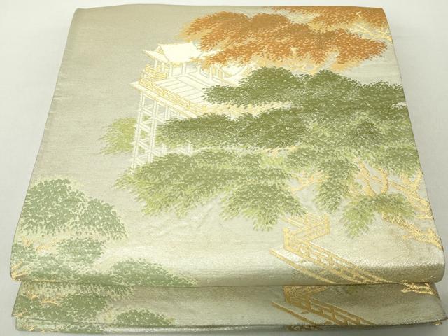 Rakuten - 平和屋着物◎六通柄袋帯 風景樹林文 金糸 正絹 逸品 DABA3008qa