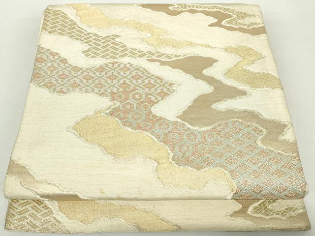 Rakuten - 平和屋着物◎六通柄袋帯　道長文　金糸　正絹　逸品　DABA3015qa