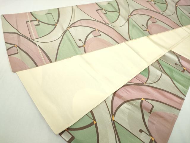 平和屋の平和屋着物◎六通柄袋帯 幾何学文 銀糸 正絹 逸品 DABA3048qa｜アングル3