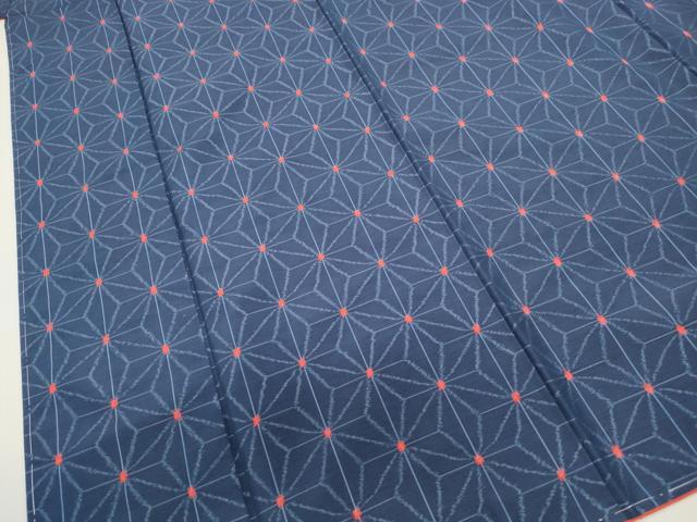 平和屋着物■上質な紬　麻の葉文　正絹　逸品　DABA3110qa