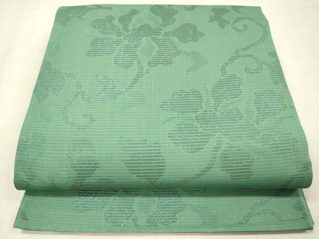 平和屋着物＊夏物 六通柄袋帯 花唐草文 金糸 正絹 逸品 DABC8444cm