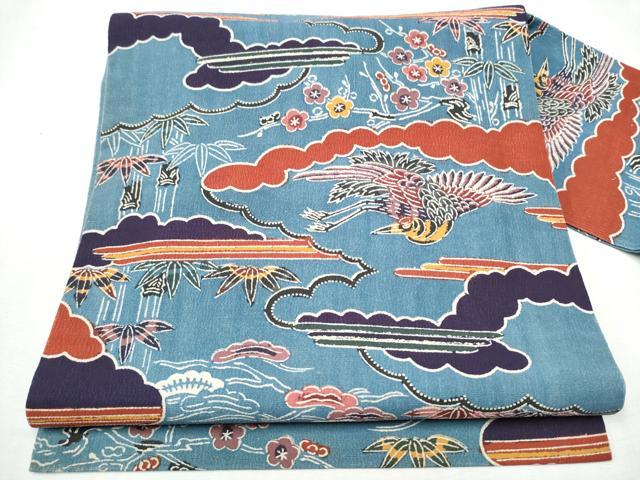 ■■■　サイズ　■■■ 長さ 348.5cm 幅 31cm程 ■■■　商品詳細　■■■ 【正絹】 状態は接写画像のように裏地・胴回り〜手先・表地所々に汚れ、胴回り〜手先に色移りがございます。 大変上質な逸品になりますのでぜひお手入れをされてお召しになられてはいかがでしょうか。 お安く出品致しますので、是非この機会にいかがでしょうか？ ■■■　注意事項　■■■ ■モニター発色の具合により色合いが異なる場合がございます。 ■寸法は多少の誤差が生じる場合がございますのでご了承ください。 ■縫込みの長さが左右非対称の場合は短い部分を記載しております。 左右非対称であってもご返品・お値引き等の保証は出来かねますので、ご了承の上ご購入をお願い致します。 ■シミ等のチェックには注意を払っておりますが、見落としがある場合もございますし、個人の見解も様々ですので神経質な方のご購入はお控えください。 ■箪笥に入っておりました着物や帯なので畳みシワや匂いがあるものもございます。 ■お休みは基本的に土日祝となりますが、その他臨時でお休みする場合がございますのでご了承ください。 ■商品の発送は平日のみの発送となります。 ■夜間と土曜、日曜日はお問い合わせの回答が遅れる場合がございます。 ■当店では、お直し、紋入れ、お手入れ等は承っておりません。 ■生地の状態（ヤケ、経年劣化等）によってはサイズ直しが出来ない場合がございます。 その点もどうかご了承のうえ、ご購入をお願いいたします。 ■弊社で取り扱う商品は一点ものにつき、時期や在庫状況に応じて金額が変更となる場合がございます。 ■検針は行っておりません。予めご了承いただきますようお願いいたします。 ■【洗える着物】と記載のある商品におきましては、商品お届け後に洗濯を行ってしまってからのご返品にはご対応しかねます。 念の為、専門店でのお手入れをお願いいたします。 ■着物のサイズ目安は下記を参考ください↓ ＜女性着物＞　お端折り次第で＋5cm　−1cmが着用可能サイズ 　例）身丈170cmの場合、身長160cm〜175cm ＜男性着物＞　身丈＋約25cm〜27cm程が適応身長 　例）身丈155cmの場合、身長180〜182cm