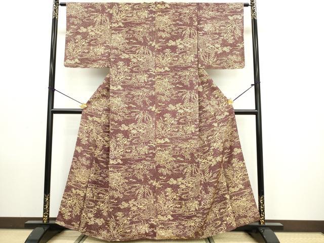 平和屋着物■上質な小紋　流水花文　正絹　逸品　未使用　DAAY6290ea