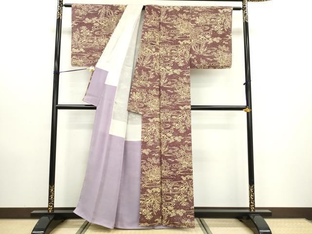 平和屋着物■上質な小紋　流水花文　正絹　逸品　未使用　DAAY6290ea