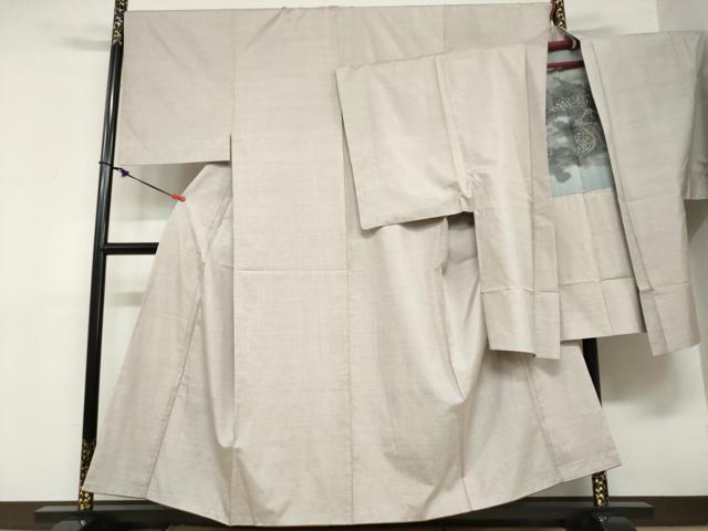 平和屋着物●男性　本場大島紬　アンサンブル　長羽織　白大島　100亀甲　総詰め　正絹　逸品　DABB0014ud