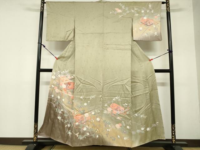 平和屋着物■訪問着　花文箱　暈し染め　正絹　逸品　DABA3295qa...