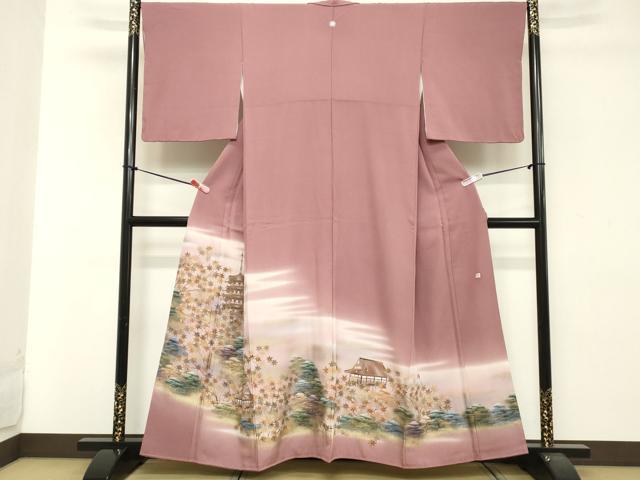 平和屋着物■豪華色留袖　作家物　手描き　風景文　暈し染め　金銀彩　正絹　逸品　DABA5181cd