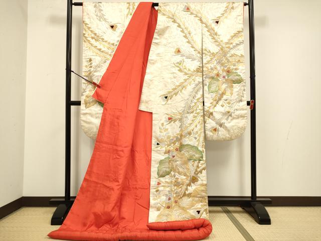 平和屋の平和屋本店●色打掛　お引きずり　和装　婚礼　結婚式　花嫁　神社挙式　総刺繍　鳳凰桐文　金銀糸　逸品　DABG3604du｜アングル2