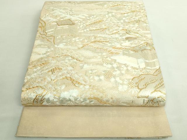 平和屋着物●極上　太鼓柄袋帯　総刺繍　御所解文　金糸　逸品　DZAB1802kh6