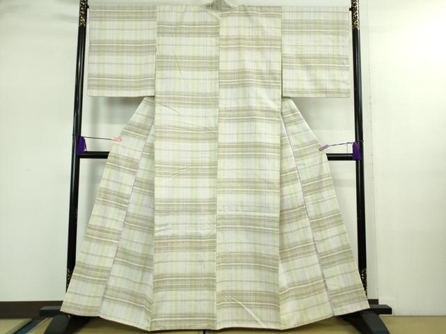 平和屋着物●極上　結城紬　横段文　逸品　DZAB2531kh6