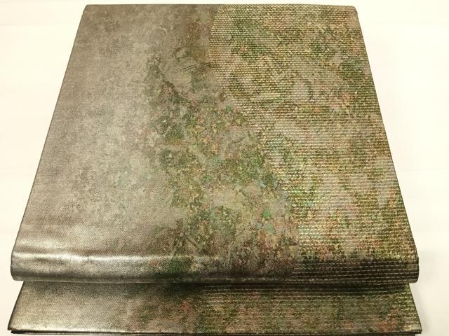 平和屋着物◎六通柄袋帯　霞文　引箔　正絹　逸品　AABD7151yx