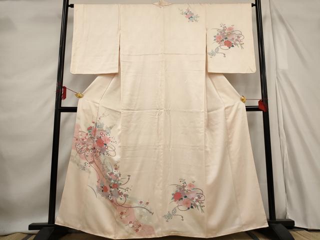 平和屋着物■訪問着　扇面花文　金彩　正絹　逸品　AABE1499st
