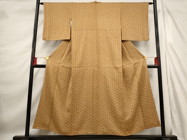 平和屋着物■上質な小紋　麻の葉文様　正絹　逸品　AABE1502st