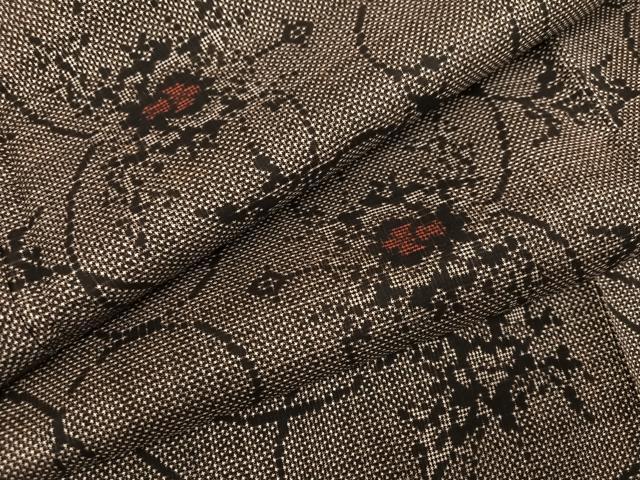 平和屋着物●本場大島紬　一元7マルキ　更紗花文　正絹　逸品　未使用　AABF4508ph