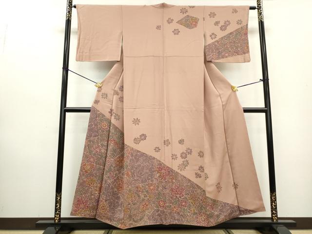 平和屋着物■訪問着　切嵌更紗花文　正絹　逸品　DABA3265qa