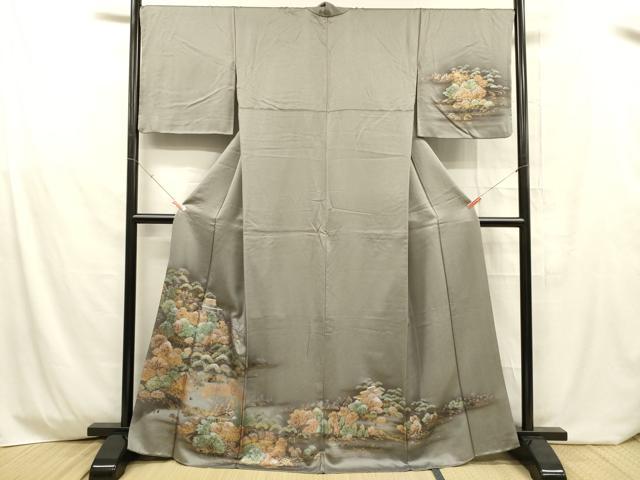 Kimono - 平和屋着物■訪問着　風景文　金銀彩　正絹　逸品　DABD6743cm