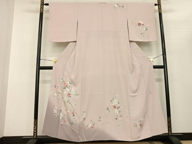 Rakuten - 平和屋着物●訪問着　友禅　作家物　枝花文　暈し染め　正絹　逸品　AABF0756fy