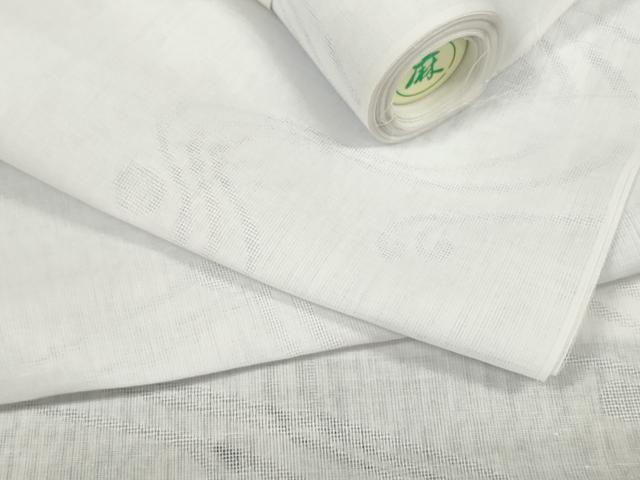 平和屋着物＊夏物　長襦袢　反物　着尺　麻混紋紗　立波紋紗　生成り色　未使用　DABA7659zzz