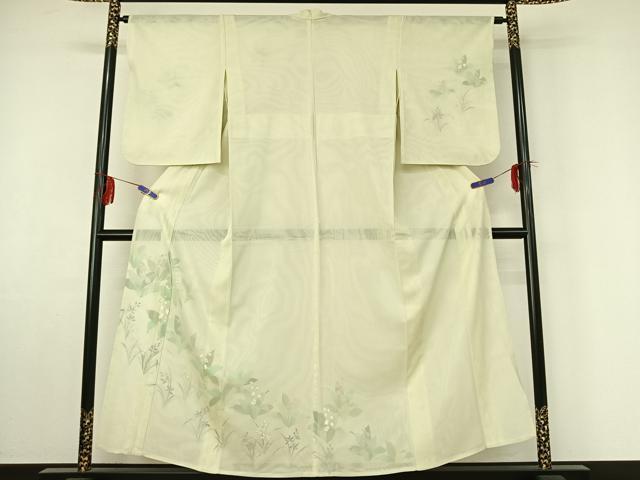 平和屋着物▽訪問着　無双　紗袷　紗×紗　草花文　金彩　正絹　逸品　AABF4426jh