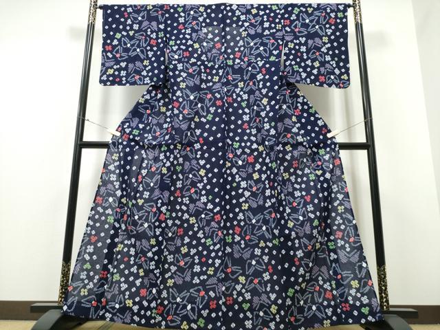 Female Yukatas - 平和屋着物∴夏物　浴衣　有松鳴海絞り　舞蝶花文　綿　逸品　CABB6690ng