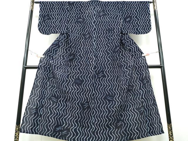 平和屋着物∴夏物　浴衣　有松鳴海絞り　流水松葉散らし　綿　逸品　CABB6703ng