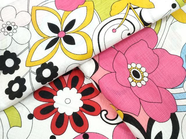 平和屋着物∴夏物　浴衣　花唐草文　綿　逸品　CABB6713ng