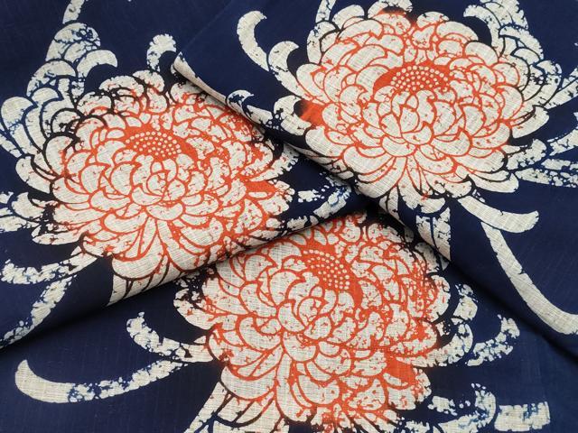 平和屋着物∴夏物　浴衣　乱菊　綿　逸品　CABB6746ng