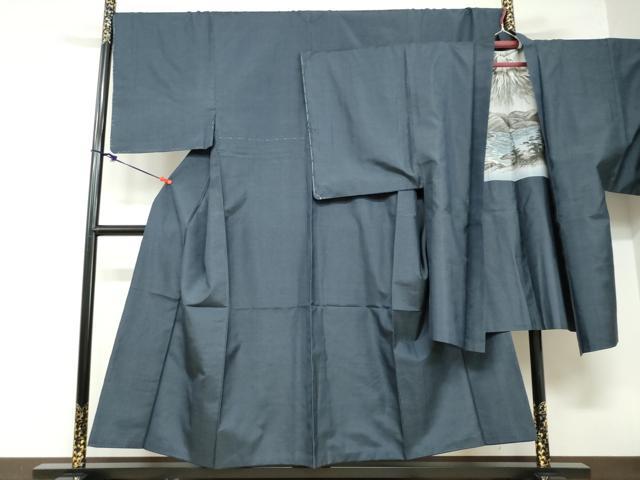 平和屋着物●男性　本場大島紬　アンサンブル　長羽織　80亀甲　総詰め　正絹　逸品　DABB0428ud