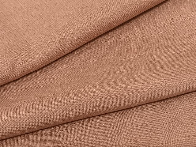 平和屋着物▽上質な紬 　単衣　 色無地　珊瑚色　正絹　逸品　未使用　AABF5609fy