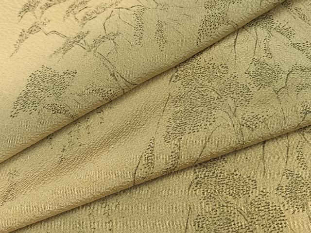 平和屋着物▽上質な小紋　単衣　手描き　風景文　暈し染め　ロング丈　正絹　逸品　AABF5649fy
