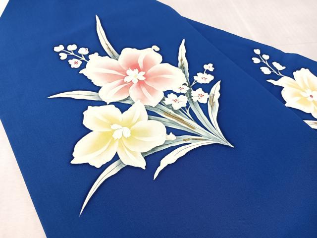 平和屋の平和屋着物●塩瀬　九寸名古屋帯　手描き　草花文　金彩　正絹　逸品　CABK4683vp｜アングル2