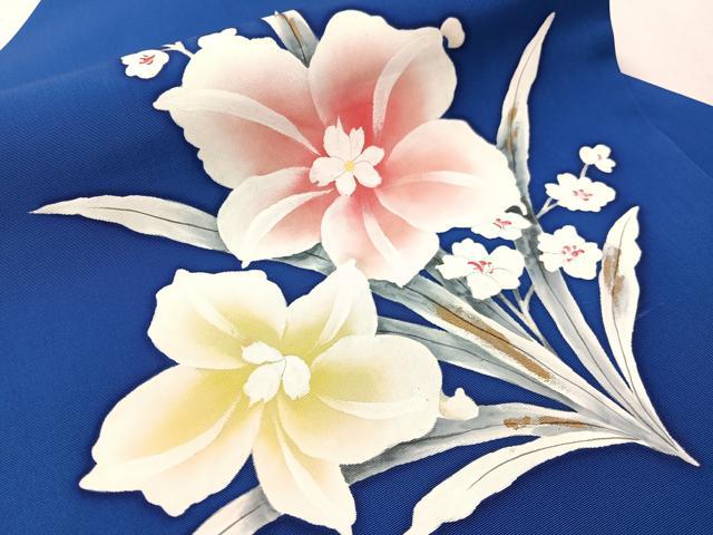 平和屋の平和屋着物●塩瀬　九寸名古屋帯　手描き　草花文　金彩　正絹　逸品　CABK4683vp｜アングル3