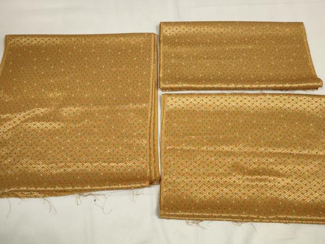 平和屋着物▼端切れ　ハギレ　反物　リメイク生地　籠目　材料　逸品　未使用　DABA7510zzz