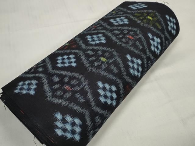 平和屋着物●久留米絣　反物　着尺　立涌花文　綿　逸品　未使用　DABC1500zzz