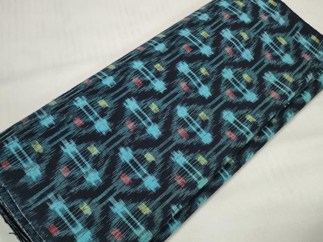 平和屋着物●久留米絣　反物　着尺　絣文様　綿　逸品　未使用　DABC1508zzz