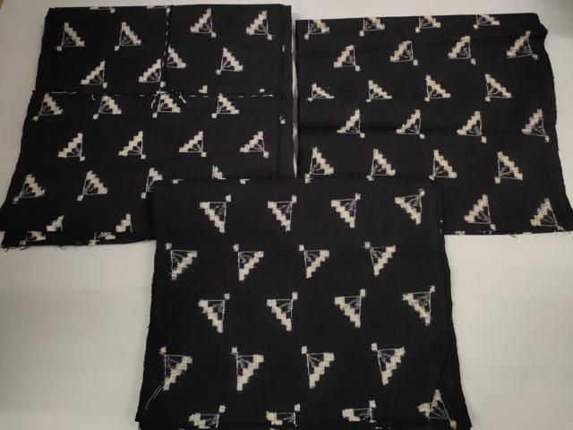 平和屋着物●久留米絣　解き反物　着尺　扇散らし　綿　逸品　DABC1511zzz