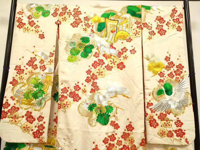 平和屋の平和屋本店●色打掛　お引きずり　和装　婚礼　結婚式　花嫁　神社挙式　駒刺繍　総刺繍　飛鶴御所車梅松文　金彩　逸品　DABG3610du｜アングル3