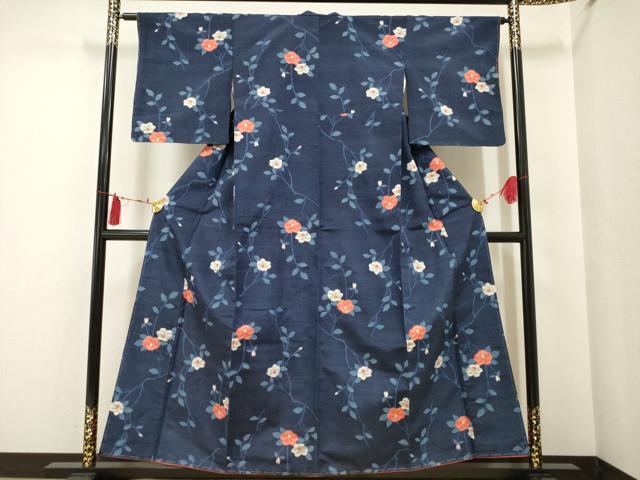 平和屋着物■上質な紬 椿 正絹 逸品 未使用 AAAS8648ma