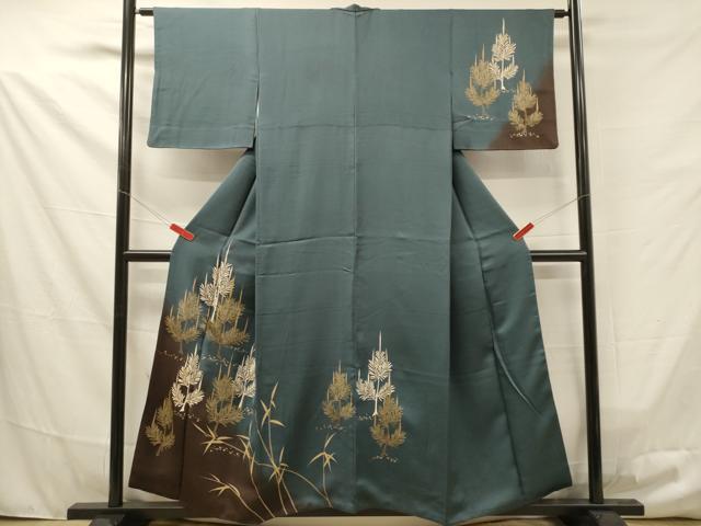 平和屋着物■訪問着 松葉文 暈し染め 金彩 正絹 逸品 DAAM1611fc